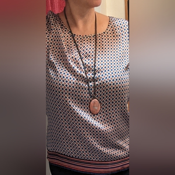 Rare vintage pendant, pink howlite, hematite, gunmetal - Picture 3 of 3